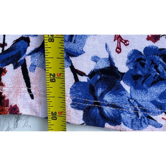 JM Collection 1X Cotton Candy CB Floral Print 3/4 Sleeve Top - Picture 4 of 7